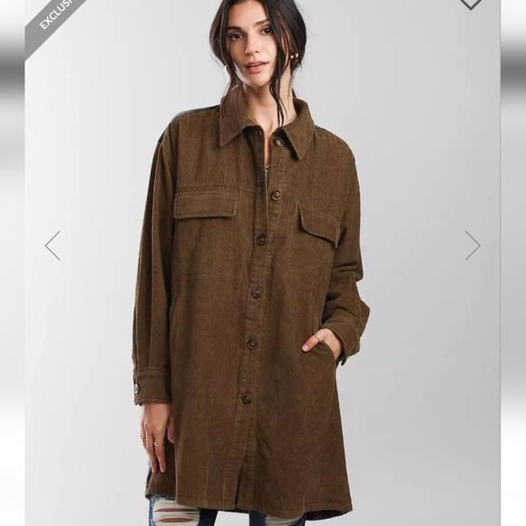 NWT Gilded Intent brown cord/blue plaid jacket - Picture 2 of 10